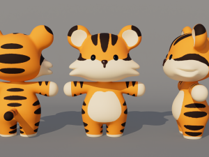 Rigged Cartoon Tiger 3D 模型
