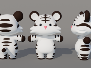 Rigged Cartoon Tiger 3D 模型