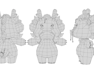 Rigged Cartoon Dragon 3D Model