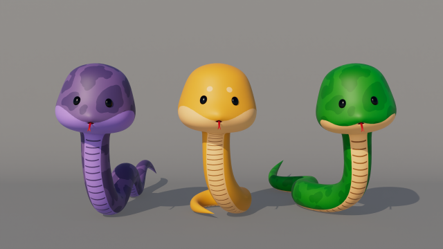 Rigged Cartoon Snake Modelo 3D .c4d .max .obj .3ds .fbx .stl .blend 