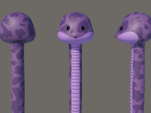 Rigged Cartoon Snake Modelo 3D