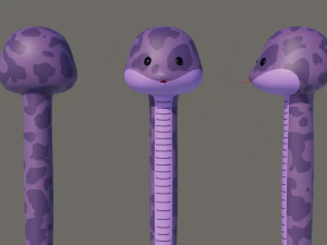 Rigged Cartoon Snake 3D Model