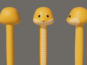 Rigged Cartoon Snake 3D Model