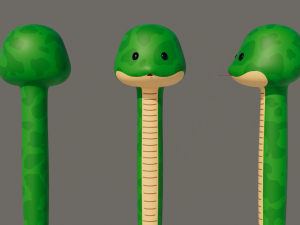 Rigged Cartoon Snake Modelo 3D