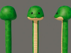 Rigged Cartoon Snake 3D Model