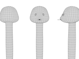 Rigged Cartoon Snake 3D Model