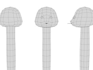 Rigged Cartoon Snake 3D Model