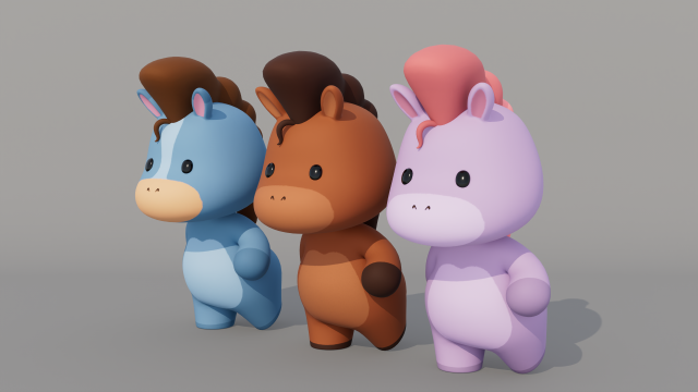 Rigged Cartoon Horse 3D Model .c4d .max .obj .3ds .fbx .stl .blend 