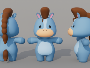 Rigged Cartoon Horse 3D Model