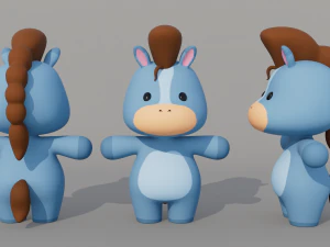 Rigged Cartoon Horse 3D Model