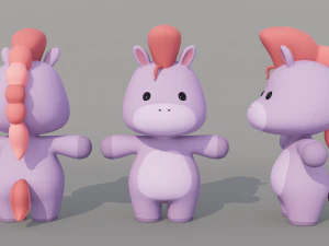 Rigged Cartoon Horse 3D Model