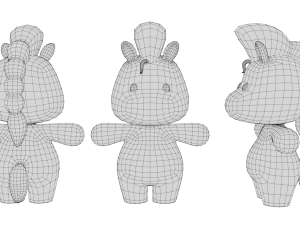 Rigged Cartoon Horse 3D Model