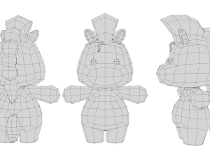 Rigged Cartoon Horse 3D Model