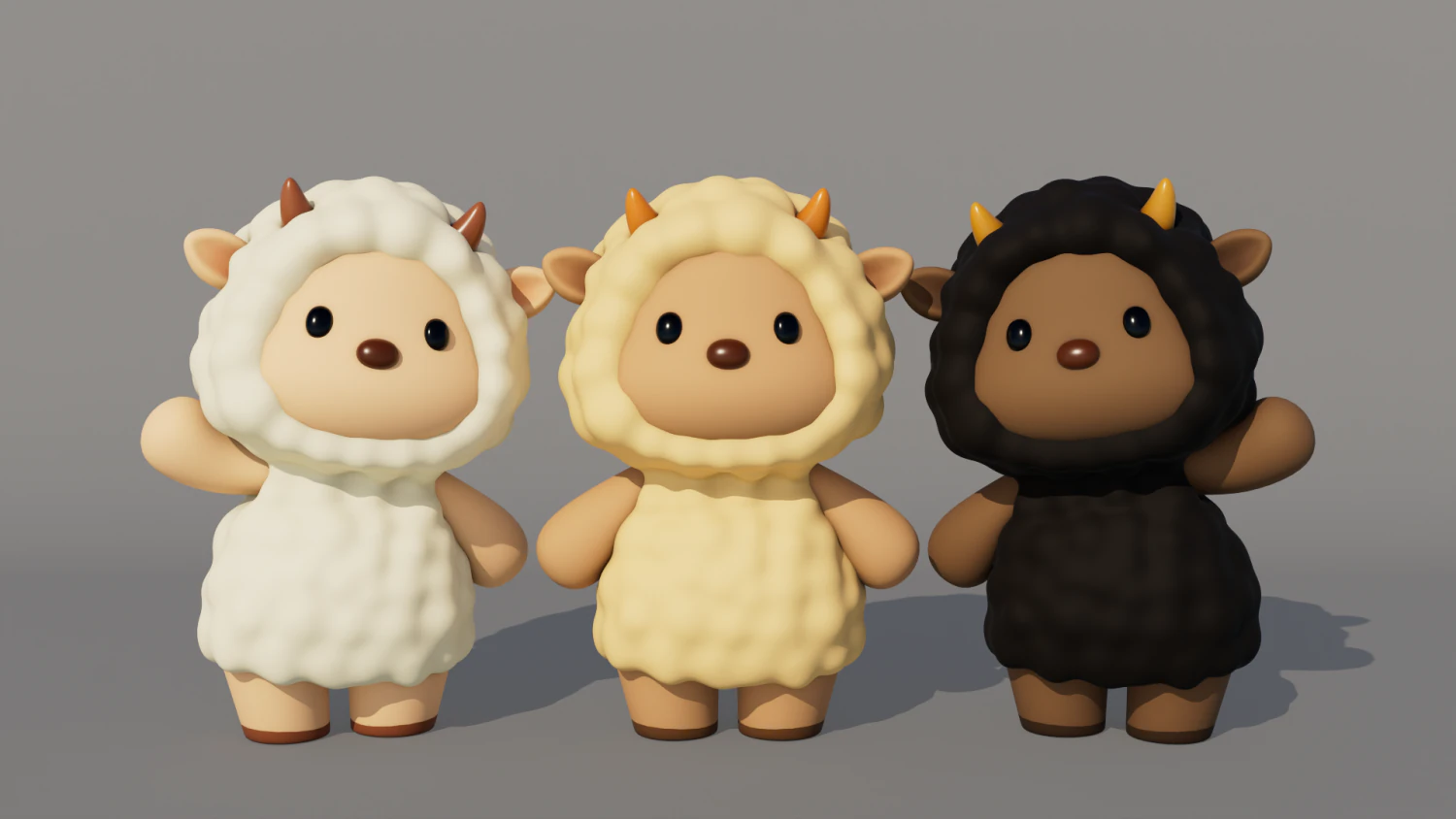 Rigged Cartoon Sheep 3D Model .c4d .max .obj .3ds .fbx .stl .blend