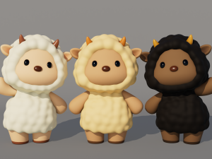 Rigged Cartoon Sheep 3Dモデル