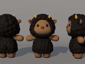 Rigged Cartoon Sheep 3D Модель