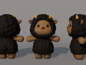 Rigged Cartoon Sheep 3D Model