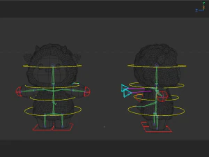 Rigged Cartoon Sheep 3D Model