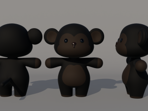 Rigged Cartoon Monkey 3Dモデル