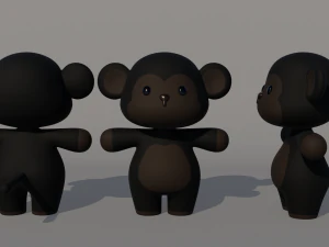 Rigged Cartoon Monkey 3D Model