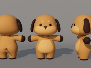 Rigged Cartoon Dog Modelo 3D