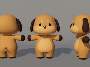 Rigged Cartoon Dog 3D Model