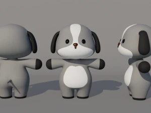 Rigged Cartoon Dog 3D Model