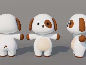Rigged Cartoon Dog Modelo 3D