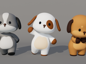 Rigged Cartoon Dog Modelo 3D