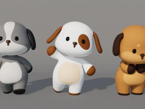 Rigged Cartoon Dog 3D Model
