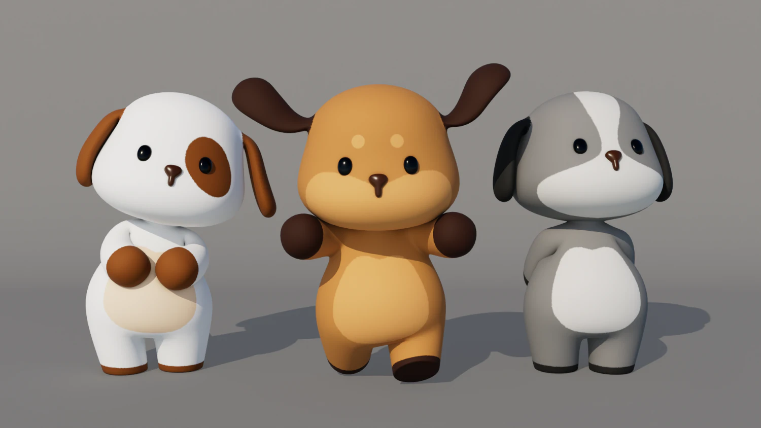 Rigged Cartoon Dog 3D Model .c4d .max .obj .3ds .fbx .stl .blend 