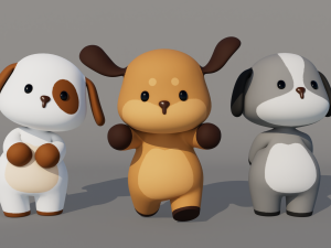 Rigged Cartoon Dog 3Dモデル