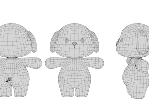 Rigged Cartoon Dog 3D Model