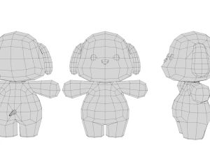 Rigged Cartoon Dog 3D Model