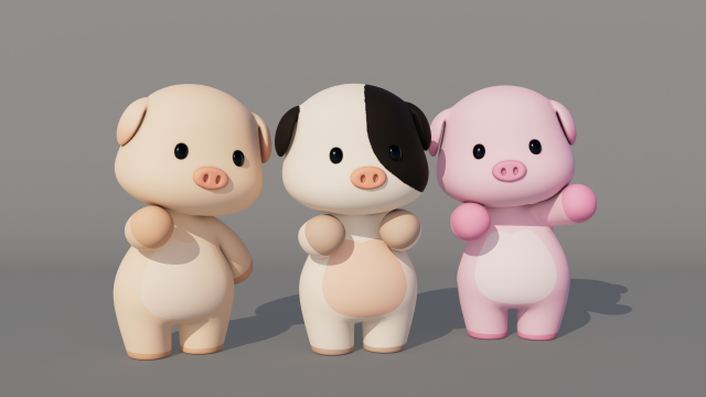 Rigged Cartoon Pig Modelo 3D .c4d .max .obj .3ds .fbx .stl .blend 