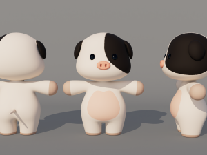 Rigged Cartoon Pig Modelo 3D
