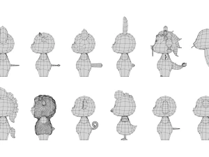 Rigged Cartoon Animals Collection Pack-1 3D Model