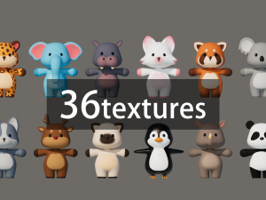 Rigged Cartoon Animals Collection Pack-2 3D Model