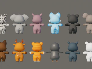 Rigged Cartoon Animals Collection Pack-2 3D Model