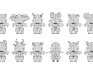 Rigged Cartoon Animals Collection Pack-2 3D Model