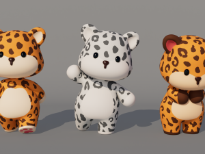 Rigged Cartoon Leopard 3D Model