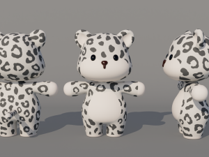 Rigged Cartoon Leopard 3D Model