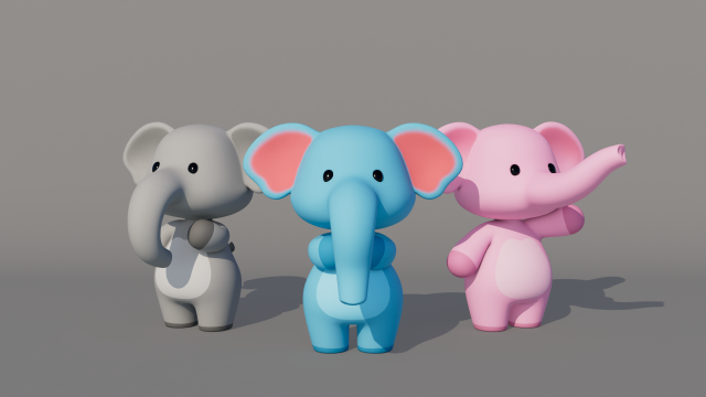 Rigged Cartoon Elephant 3D Model .c4d .max .obj .3ds .fbx .stl .blend 