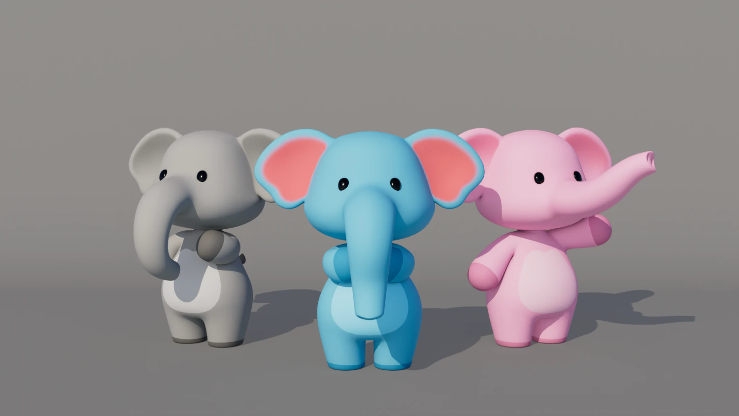 Rigged Cartoon Elephant 3D Model .c4d .max .obj .3ds .fbx .stl .blend 