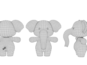 Rigged Cartoon Elephant 3D Model