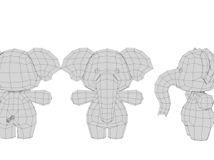 Rigged Cartoon Elephant 3D Model