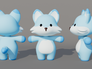 Rigged Cartoon Fox 3D Модель