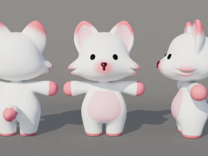 Rigged Cartoon Fox 3D Model