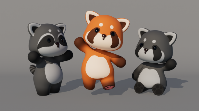 Rigged Cartoon Raccoon 3D Model .c4d .max .obj .3ds .fbx .stl .blend 