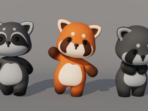 Rigged Cartoon Raccoon 3D Model